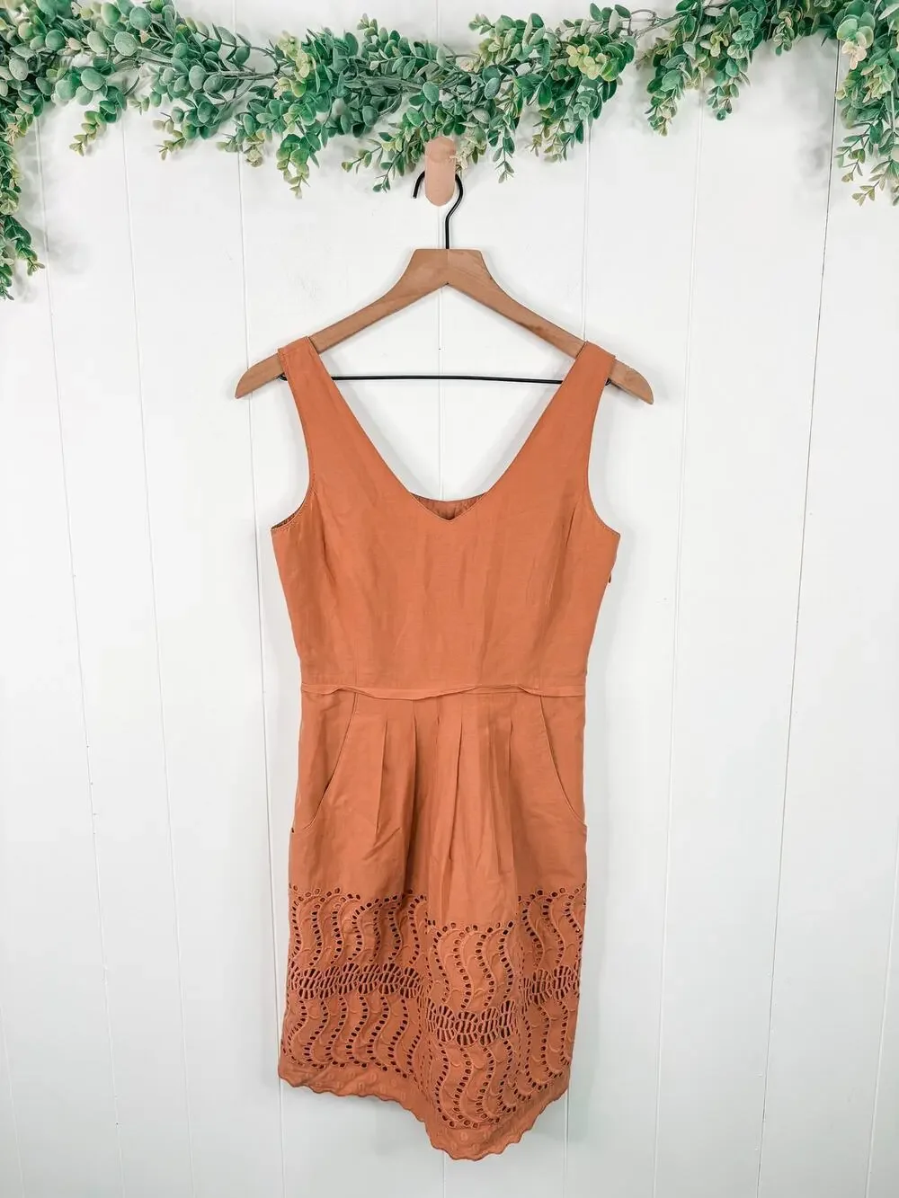 J. Crew Delaney Eyelet Dress 00 Pink Peach Sleeveless Mini